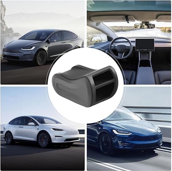 Bilduftfrisker Ventilationsclips Adapter Sæt Blød Silikone til Tesla Model 3 Y Ventilationsgitre 5-pak Sort