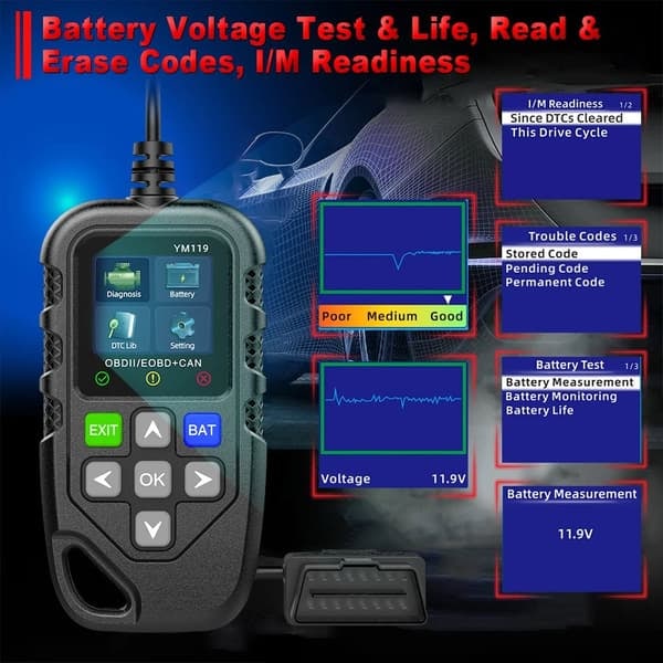 OBD2 Diagnostiikkatyökalu - Ajoneuvokoodinlukija_qq