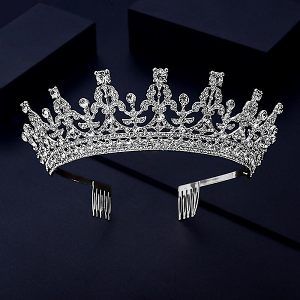 Drottning Elizabeth Rhinestone Kristall Bröllop Pageant Prom Tiara Krona Replika, Drottningkrona För Kvinnor Flickor Tiara För Bröllop Halloween Fö...