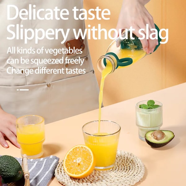 QU.Elektrisk Juicekopp 6 Blader Blender Milkshake Maskin USB Bærbar Fruktmelk Mikseverktøy Mini Fersk Juice Blender Sportsflaske