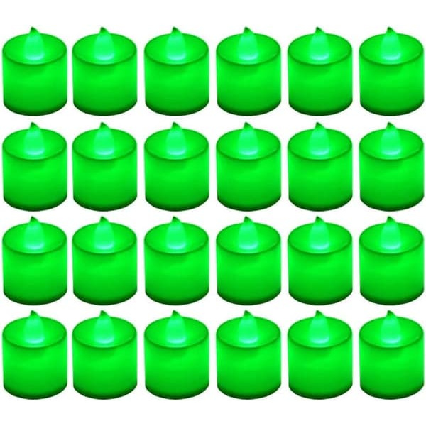 Flameless LED Tealights - 24 Pack - Green