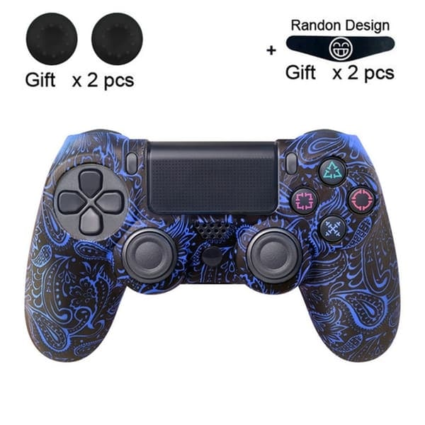 \"QD\" Skal för Sony PlayStation 4 Pro Slim PS4 Anti-Slip Silikonskydd - Blå Fenixfjäder