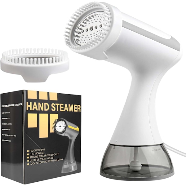 Håndholdt Steamer til Tøj - Tøjdamper - 1500W Bærbart Strygejern med Damp White
