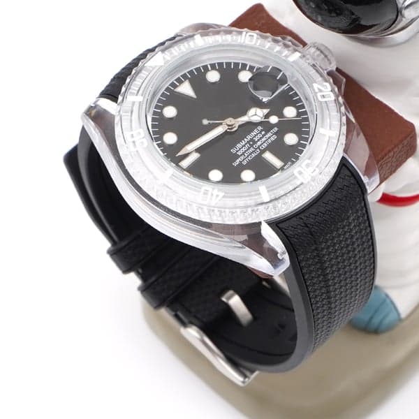 Silikoninen kellon ranneke Omega Swatch Black -kelloon