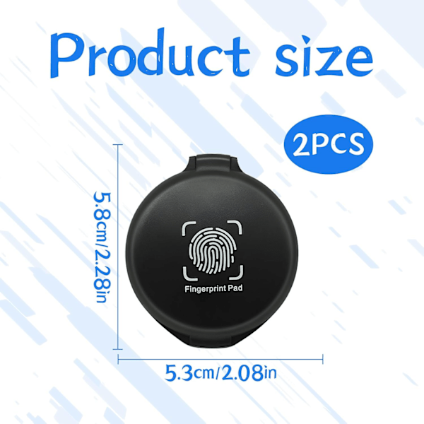 \"QD\" Fingerprint Ink Pad, 2 Pcs Fingerprint Ink Pad, Blue Fingerprint Ink Pad, Portable Fingerprint Kit for Security ID Fingerprint