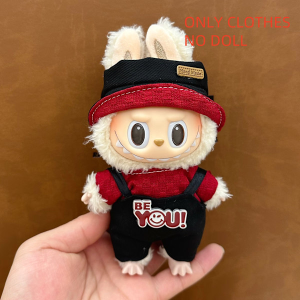 ONLY CLOTHES Söt V1 V2 LABUBU Blind Box Hänge Docka DIY Klä upp Kostym Litet Monster Haklapp Byxor Babykläder Från LBB-30