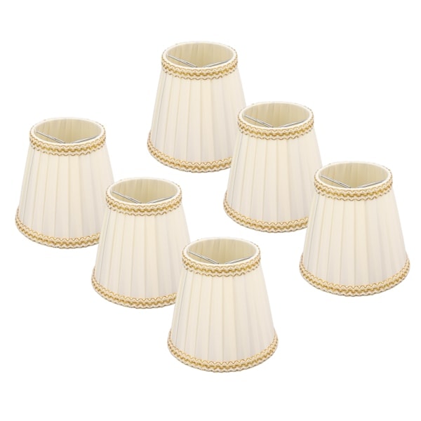 QD-6 st Små Lampskärmar Clip On Trumma Lampskärm Tyg För Ljuskronor Glödlampor Belysningstillbehör