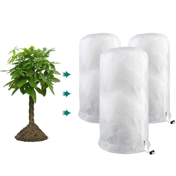 Vinterbeskyttelse til planter, planteposer til frostbeskyttelse med lynlås/snøre
