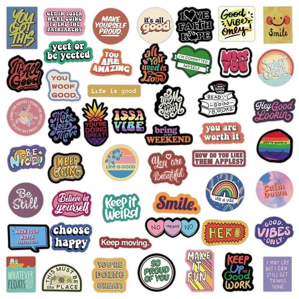 /QD/Stickers - Positiva Budskap - 50 st