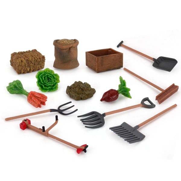 7/13 stk Miniatyrleker Simuleringsutdanning PVC Hageverktøy Modellleke for Barn