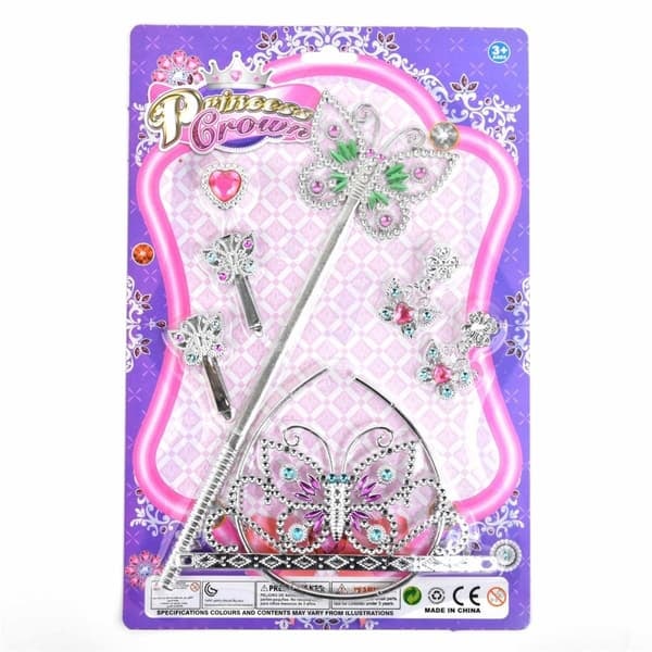 Prinsessakruunusetti lapsille / Tiara / Diadeemi - 7-osainen_QQ