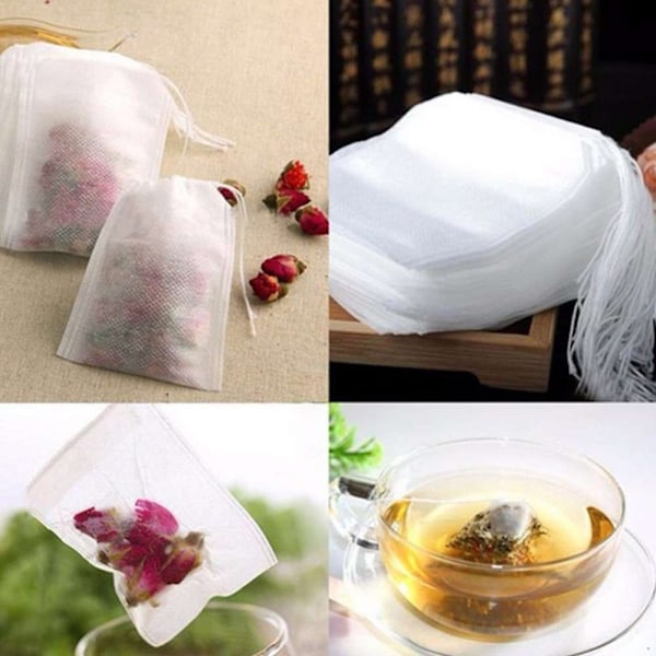 200 stk - Tomme teposer for løs te - teabags_qq White Vit
