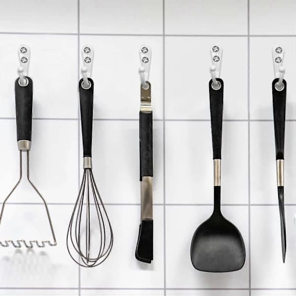 Hooks, 5 st Single Hooks with 10 Screws Wall Mounted Coat Hooks Metal Hooks for Kitchen Bathroom