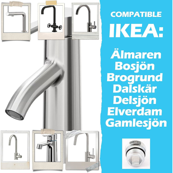 Adapter för kranar M18.5 - M22 för Ikea, Grohe, Neoperl_qudddd