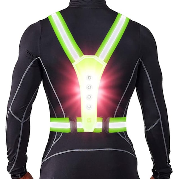 LED Refleksvest / reflekterende vest for løping, sykling og trening_qq