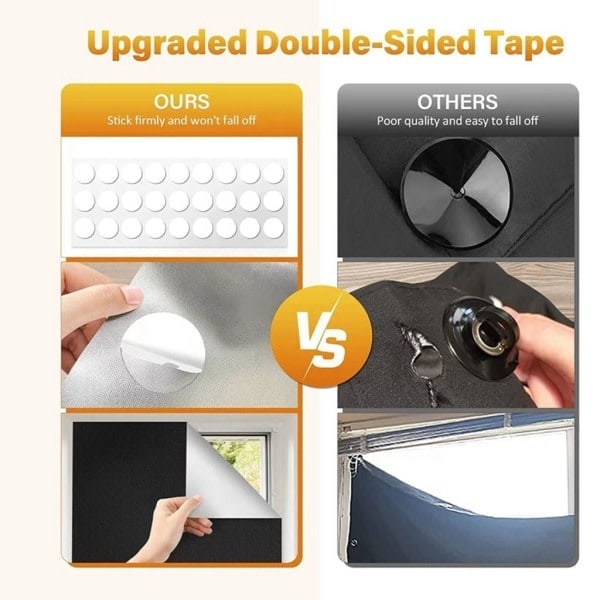 [QD] 150*200cm Blackout Curtain Sun Shade Sun Protection 100% Blackout Film with Thermal Coating