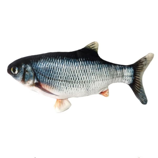 Interaktiv kattleke Sprellende Fisk Grå