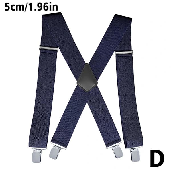 Svarta Justerbara Hängslen Unisex Elastiska One-Size