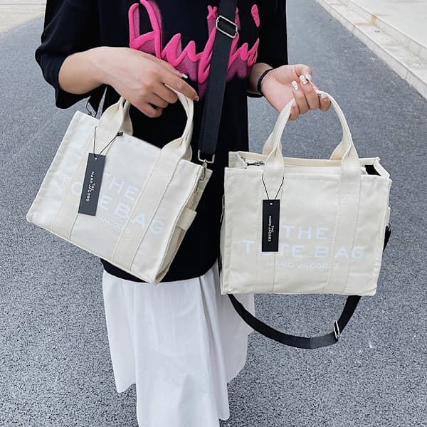 (Khaki stor størrelse) Canvas tote taske med lynlås til damer, kvinder