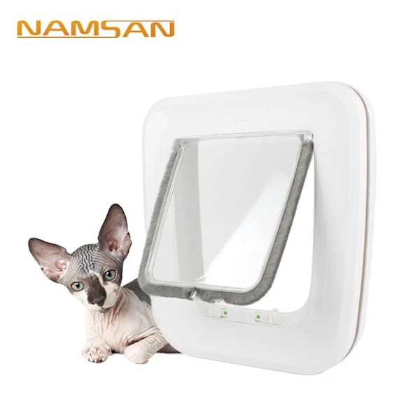 QD Cat Flap 2024 - White Selective Access Easy Installation 4 Manual Locking Options
