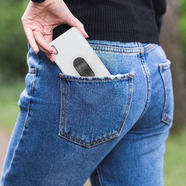 [QD] Push-pull mobiltelefon ringholder - sort