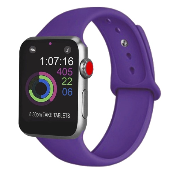 [QD] Sportarmband kompatibelt med klocka 38-40 mm, mjukt silikonarmband, sportarmband kompatibelt med iWatch Series 5/4/3/2/1, S/M, M/L - djuplila