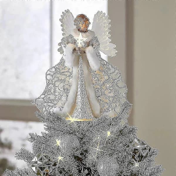 25 cm Festlig Trætop Engel Fe Ornament Mini Vedhæng til Juletræ