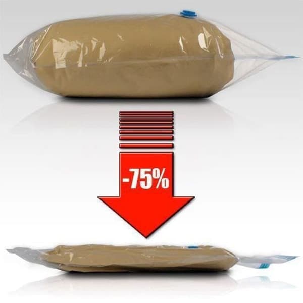 /QD/ Vakuumförvaringspåse - Märke - Modell - Utrymmesbesparande - Transparent - Vit - Plast