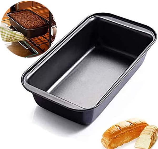 Rektangulær brødform, non-stick karbonstål brød- og kakeform for hjemmebaking, ovnssikker 25 cm svart