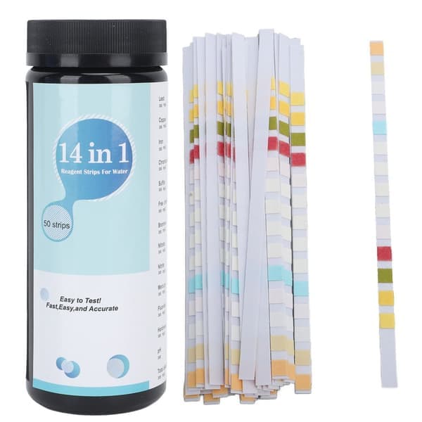 50 stk. PH-teststrimler 14 i 1 alkalinitetshårdhed PH-testpapir til pooldrikkevand Spa