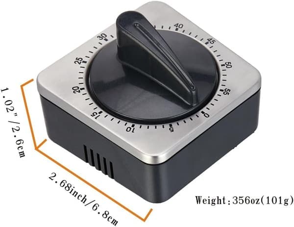 Kjøkkentimer - Manuell timer - nedtellingstimer - Mekanisk timer