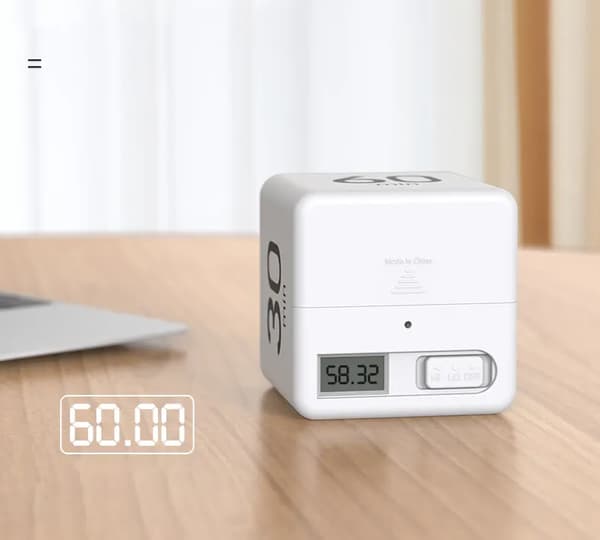 Cube Timer, Tidsstyring, Køkkenur, Børneur, Træningsur, Ur til Studier,