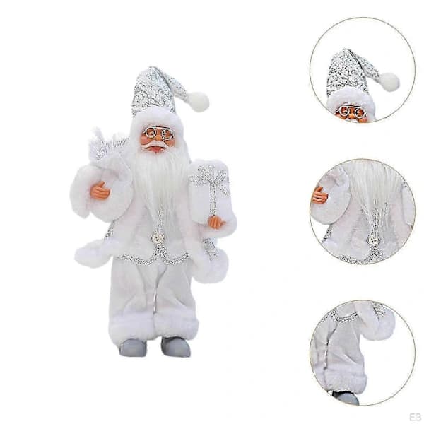 Stående Julemand 30 cm Samlerobjekt Ornament Figur Sød til hvid