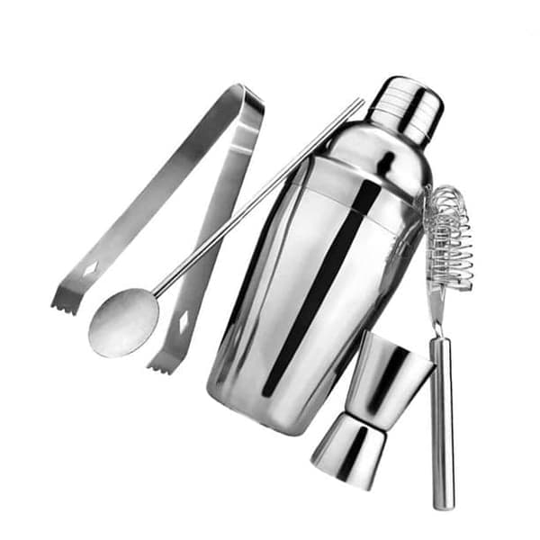 5-delt cocktailsett, barsett, shaker 700ml - Rustfritt stål