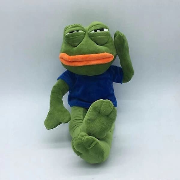 Ledsen Groda Plysjleketøy 42 Cm Groda Pepe Meme Morsom multolor