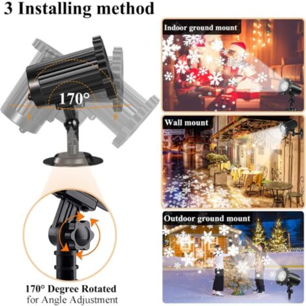 #QD#Lumihiutale Jouluprojektori LED IP65 Ulko- ja sisäprojektori Valokoriste, joulu, häät