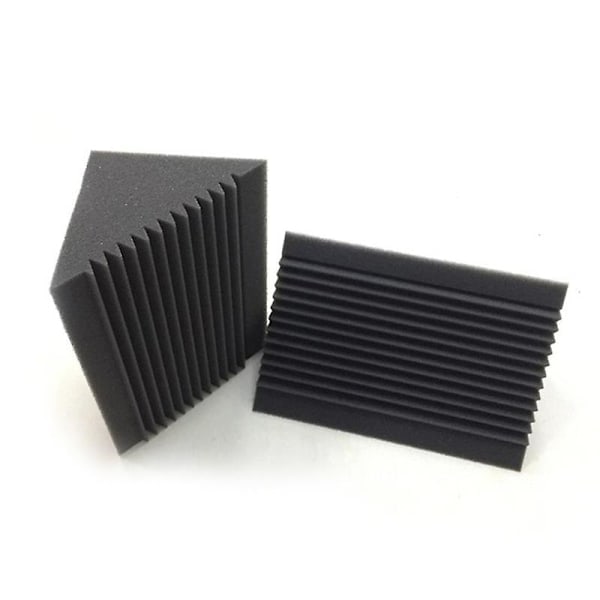 6 stk Akustisk Skum Kul/Sort Basfælde Lydabsorption Studio Lydisolering Hjørnehjørne 12 x 12 x 24 cm