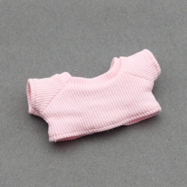 /QU/17CM Labubu Docka Labubu Stickad T-shirt Enfärgad Tillbehör Labubu Dockkläder Stickad Set Tröja Pink