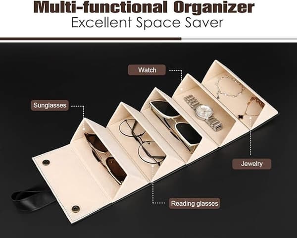 Brilleetui, Foldbart, Blødt etui, Anti-ridse, Transportabelt, Sort, PU