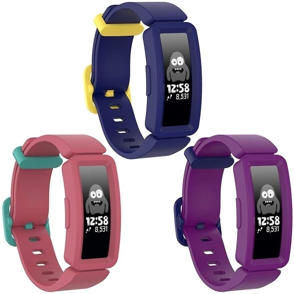 \"QD\" 3-bands kompatibelt med Fitbit Ace 2 för färgglatt silikon