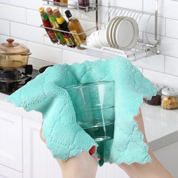 20-pack högkvalitativa, superabsorberande kökshanddukar i korallfleece, slumpmässig färg