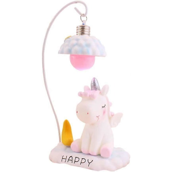 Enhjørning Natlampe Soveværelse Lampe Skrivebordslampe Gave til Børn Piger med Batteri Pink_FO