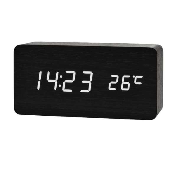 /QD/ Digital LED Väckarklocka i Trädesign - Svart / Vit