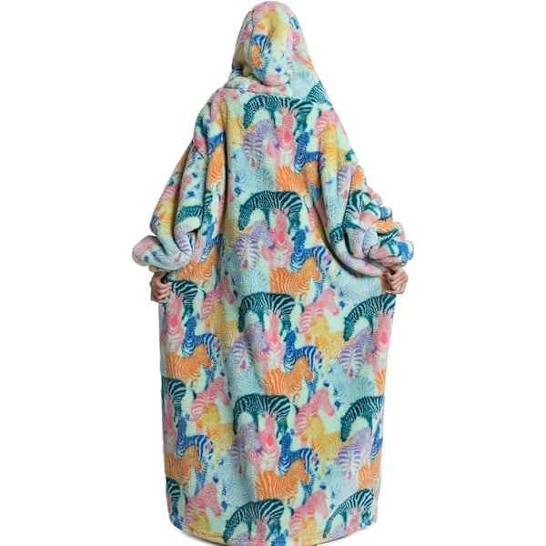 [QD] Förlängd Hoodie-filt, Överdimensionerad Ultra Mjuk Varm Bärbar Huvtröja Filt, One Size Passar Alla Vuxna Män Kvinnor