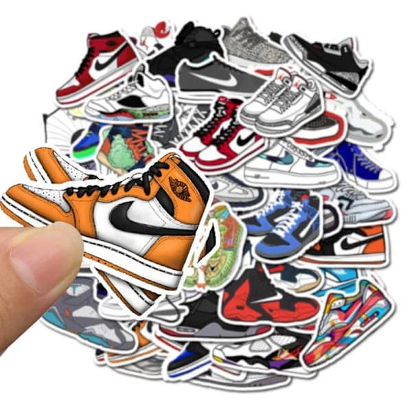 50 st Jordan Sneaker Tide Skor Dekaler Vattentäta för Laptop
