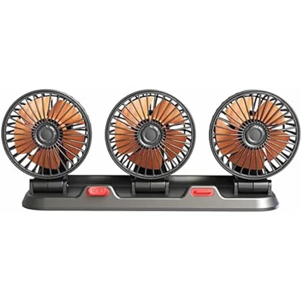 Automatisk køleventilator - Ventilator med tre hoveder til køretøjer - 24V bilventilator, 2 hastigheder, lydløs ventilator, køleventilator