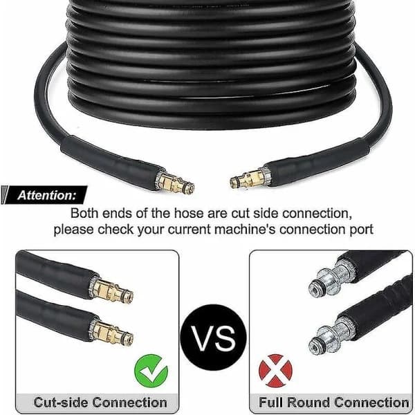 Højtryksrenser Udskiftningsslange Quick Connect Messingdyser til Karcher K2 K3 K4 K5 K6 K7 10M Sort 10M