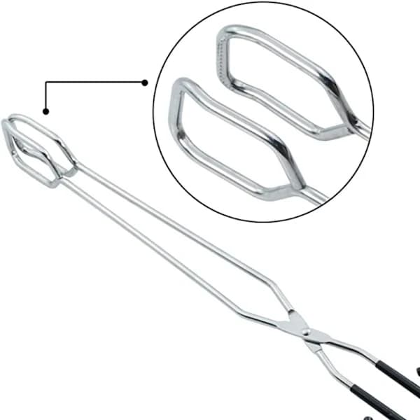 Grilltang i rustfritt stål med langt sklisikkert håndtak for matlaging, grilling, camping og servering 41 cm B