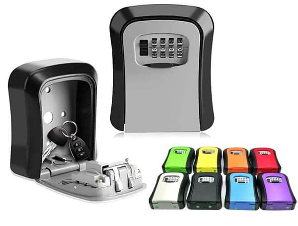 Key Safe with Combination Lock - Waterproof - For Indoor/Outdoor Use - Grey