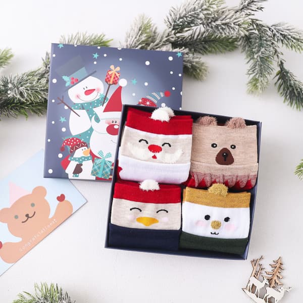QQ-Jul Höst och Vinter Röd Par Jul Presentförpackning Present Bomullsstrumpor Strumpor